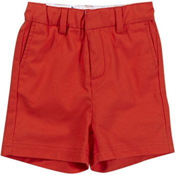 Egg by Susan Lazar Twill Shorts (Baby) – Orange-12M