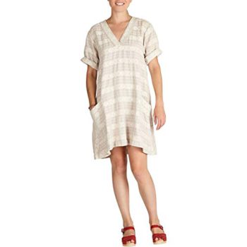 Pink Chicken Womens Cheyenne Embroidered Dress Taupe Medium