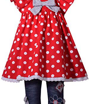 Bonnie Jean Little Girls Red Polka Dot Flutter Sleeve 2 Pc Pant Outfit 2T-6X