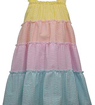 Bonnie Jean Dress – Rainbow Seersucker Dress for Toddler and Little Girls