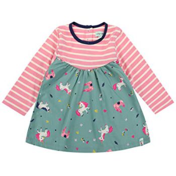 Lilly and Sid Girls Mix Fabric Dress, 18-24M