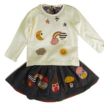 Lilly & Sid Weather Days Top and Chambray toadstool Skirt