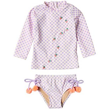 Shade Critters Child Woman’s Two-Piece Rashguard Set in Gingham (Toddler/Toddler)