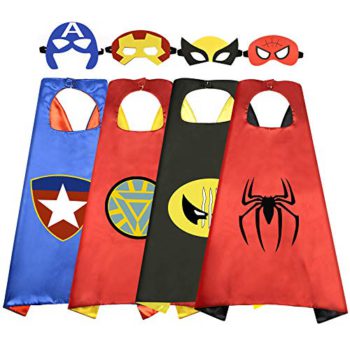 Roko Toys for 3-10 Yr Previous Boys, Superhero Capes for Youngsters 3-10 Yr Previous Boy Presents Boys Cartoon Costume up Costumes Social gathering Provides 4 Pack RKUSPF04