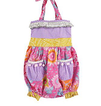 Mustard Pie Attractive Child Ladies Summer season Magnolia Anastasia Romper