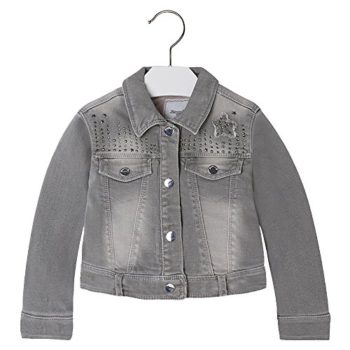Mayoral Ladies Grey Denim Jacket With Strass Gems