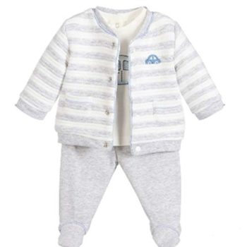 Mayoral Child Boys’ 3 Piece Gray Jogger Set Dimension 2-4 Months