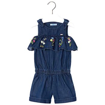 Mayoral Youngsters Women Embroidered Ruffle Playsuit