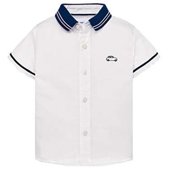 Mayoral – S/s Patent Leather-based Shirt for Child-Boys – 1130, White