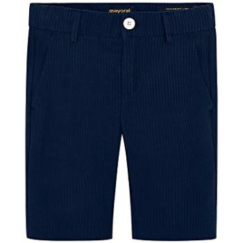 Mayoral – Tailor-made Seersucker Bermudas for Boys – 3223, Navy