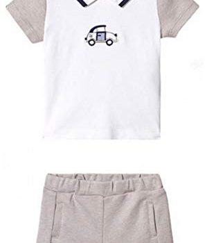 Mayoral Child Boys’ Cream and Taupe Brief Set with CAR Applique Measurement 4-6 Months
