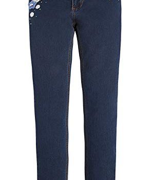 Mayoral Tween Women 7-18 Darkish Blue Embellished-Pocket Denim Denims/Pants