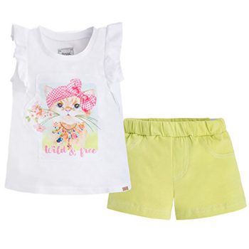 Mayoral Women Wild & Free Kitty Tee and Shorts Set