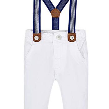 Mayoral – Lengthy Trousers with Suspenders for Child-Boys – 1512, White