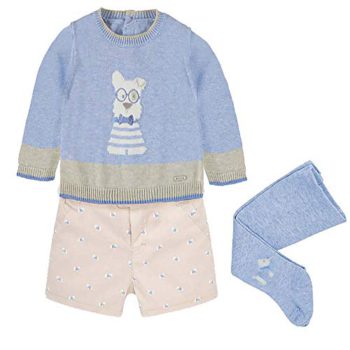 Mayoral Lovable Child Boys Mr Peabody Shorts, Sweater, and Tights Set (0-1m)