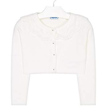 Mayoral – Tricot Cardigan with lace for Ladies – 3302, Pure