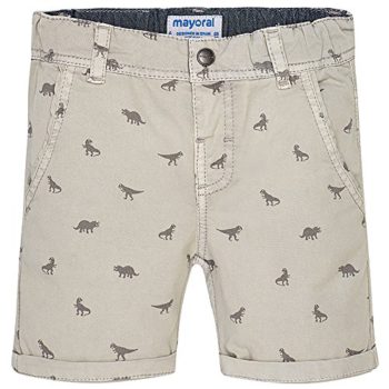 Mayoral Stone Dinosaur Patterned Bermuda Shorts (6 Months – 24 Months)