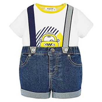Mayoral – Jean Pants Suspenders Set for Child-Boys – 1275, Pineapple