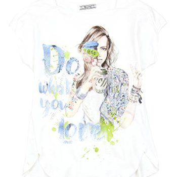 Mayoral Junior Lady’s T-Shirt with Ladies Print White, Sizes 8-18