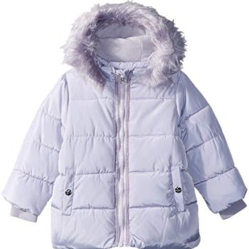 Jessica Simpson Child Ladies Bubble Jacket With Fake Fur Hood