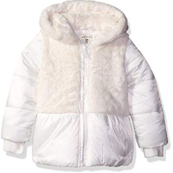 Jessica Simpson Child Women Satin Peplum Puffer Jacket
