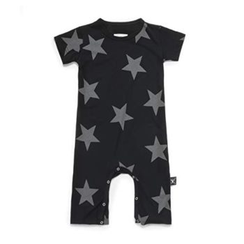 NUNUNU Child Quick Sleeve ONE Piece Unisex Star Playsuit Romper Coverall