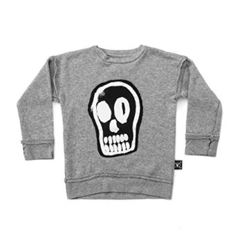 DIZZY SKULL PATCH SWEATSHIRT – UNISEX COTTON CREW-NECK SWEATSHIRT FOR BOYS AND GIRLS