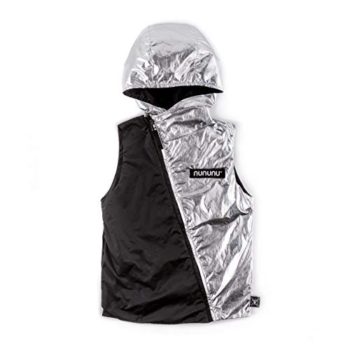 NUNUNU Black & Silver Unisex Gentle Nylon Vest for Toddlers, Women and Boys