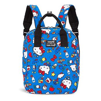 Loungefly x Whats up Kitty forty fifth Anniversary Allover-Print Mini Nylon Backpack (One Measurement, Blue Multi)
