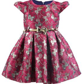 Lilax Little Girls Shimmer Butterfly Occasion Dress with Belt 0