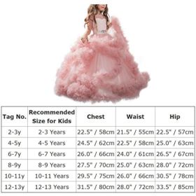 FYMNSI Flower Girls Dress V Back Luxury Pageant Tulle Ball Gowns Princess First Communion Wedding Dress 2 13T 0 5