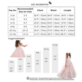 FYMNSI Girls Flower Lace Wedding First Communion Princess Birthday Tulle Dress Long Pageant Party Prom Evening Gown 2 13T 0 3