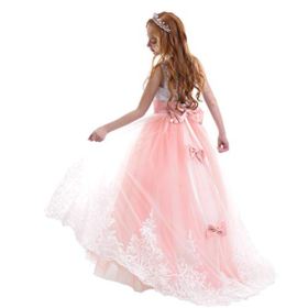 FYMNSI Flowers Girls Applique Tulle Lace Wedding Dress First Communion Birthday Christmas Prom Ball Gown 2 13T 0 2