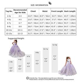 FYMNSI Flowers Girls Applique Tulle Lace Wedding Dress First Communion Birthday Christmas Prom Ball Gown 2 13T 0 5