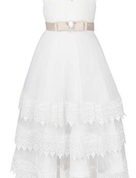 AODAYA Bohemian Sleeveless White Lace Costume Flower Women Boho Lengthy Clothes for Marriage ceremony Social gathering Gala