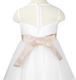 AODAYA Bohemian Sleeveless White Lace Dress Flower Girls Boho Long Dresses for Wedding Party Gala 0 3