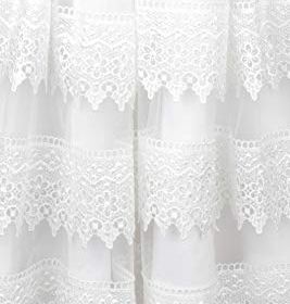 AODAYA Bohemian Sleeveless White Lace Dress Flower Girls Boho Long Dresses for Wedding Party Gala 0 4