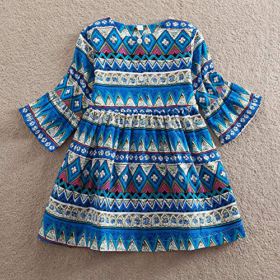 JUXINSU Cotton Girl Long Sleeve Dress Autumn and Winter Bohemian Style Casual Clothing for 2 8 Years WL176 0 0