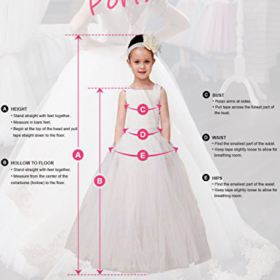 Portsvy Pageant Ball Gown Floor Length Flower Girl Dresses Sleeveless Girls Prom Dresses 0 2
