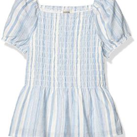 Speechless Girls Short Sleeve Peplum Smocked Top 0