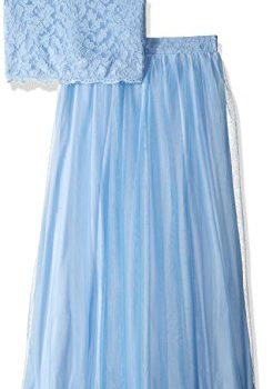 Speechless Ladies’ Large Ladies’ Lt Blue Glitter Lace 2 Computer Lengthy Skirtset Costume