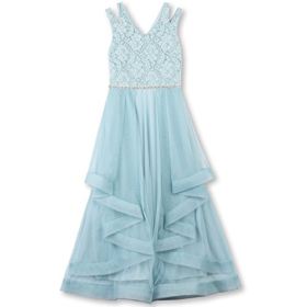 Speechless Ladies’ Formal Dance or Occasion Gown with Extensive Ribbon Hem