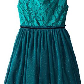 Speechless Big Girls Lace Dress with Glittery Tulle Skirt 0