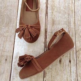 Joyfolie Penelope Tassels Flats in Brown 0