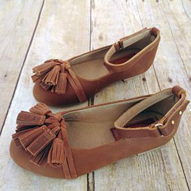 Joyfolie Penelope Tassels Flats in Brown 0 1