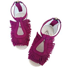 Joyfolie Delia Fringe Shoes in Amethyst 0