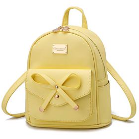 Girls Bowknot Cute Leather Backpack Mini Backpack Purse for Women 0 1
