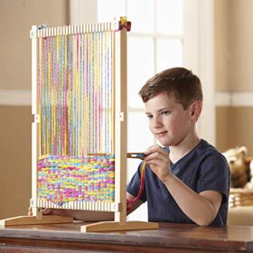 Melissa Doug Wooden Multi Craft Weaving Loom Arts Crafts Extra Large Frame Develops Creativity and Motor Skills 4191 cm H x 57785 cm W x 2413 cm L 0 0