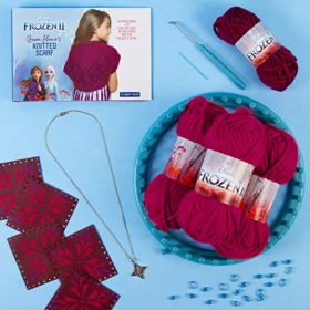 Make It Real Disney Frozen 2 Queen Idunas Knitted Shawl DIY Arts and Crafts Kit Guides Kids to Crochet Queen Idunas Shawl with Acrylic Yarn and Magical Frozen 2 Embellishments 0 1