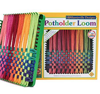 Harrisville Designs Potholder 7″ Conventional Dimension Potholder Loom Equipment with Cotton Loops Make 2 Potholders, Weaving Crafts for Children & Adults-Multi